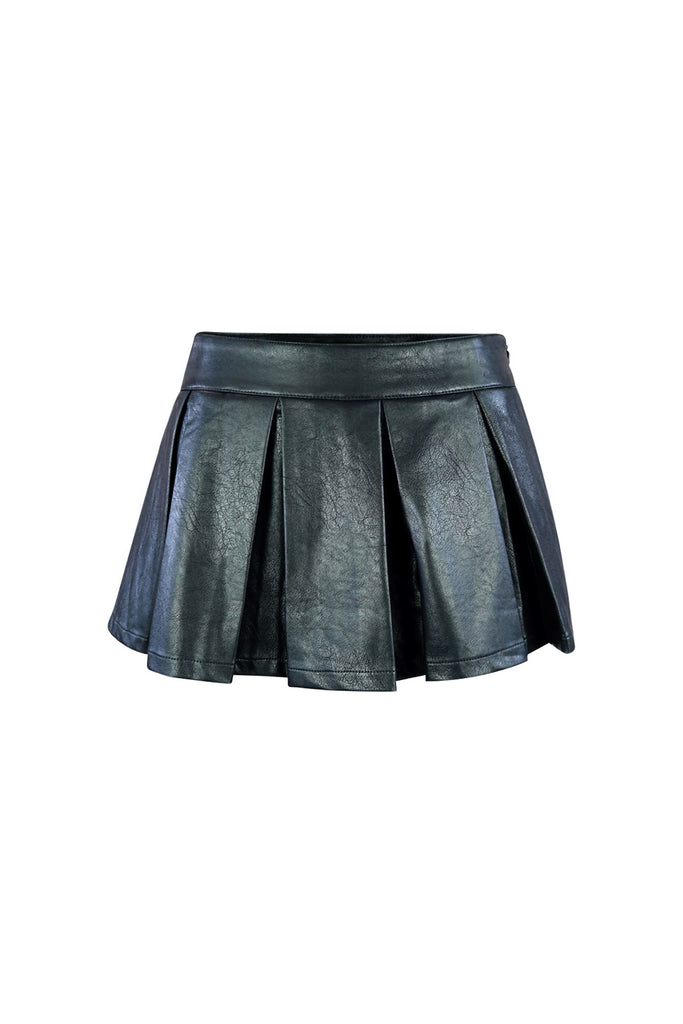 Go With Everything Vegan Leather Mini Skirt SKIRT EDGE Small Black 