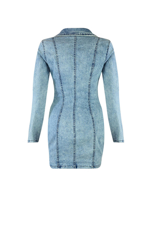 No Matter Button Up Denim Dress