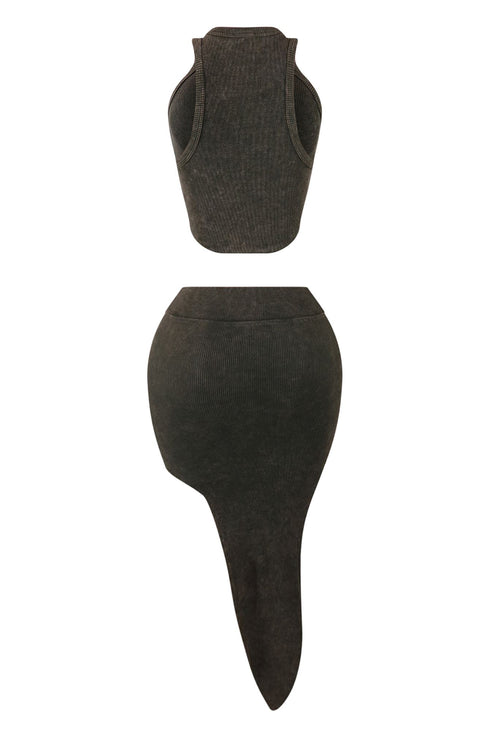 Still Your Best Mineral Washed Top& Skirt SET