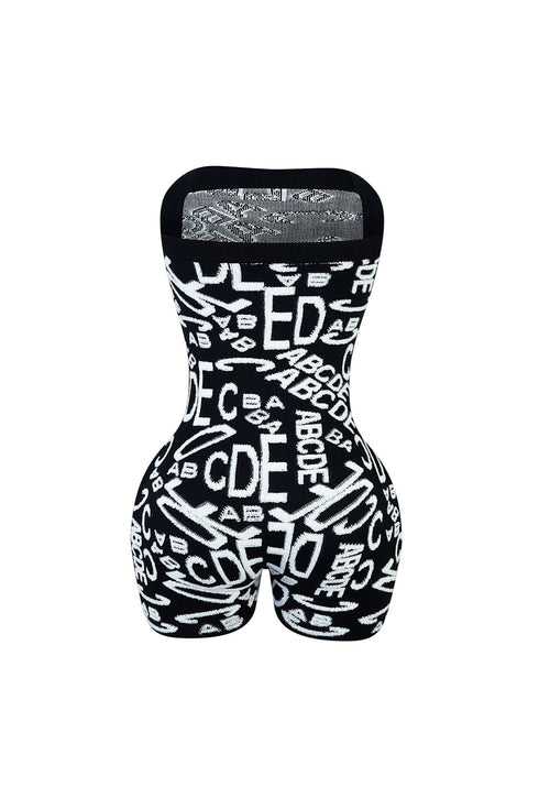 Meet Me At Noon Knit Patterned Tube Romper