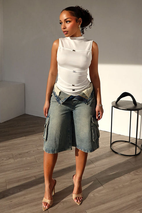 Unconditional Buckle Sleeveless Top