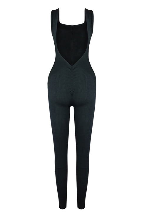 Robin Ribbed Knit Zip Up Jumpsuit