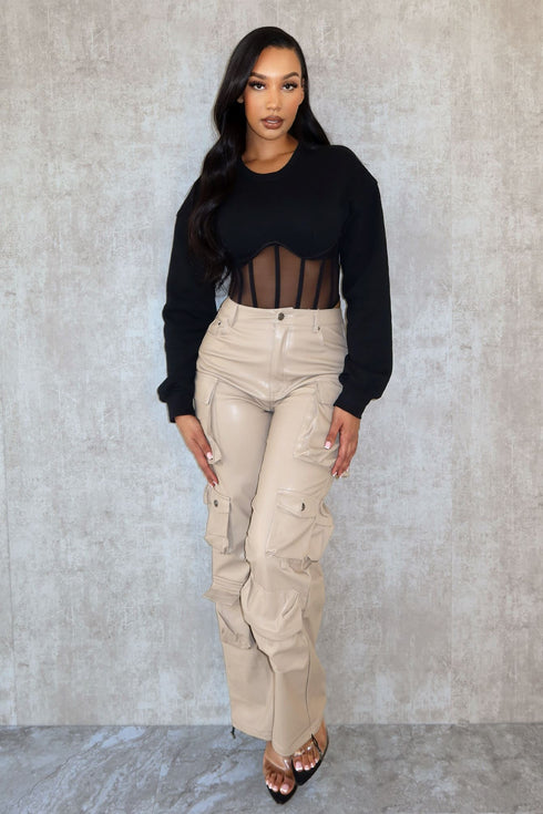 Be Your Self Corset Sweatshirt Top Top EDGE