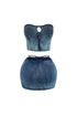 Atmosphere Washed Denim Bustier & Skirt SET