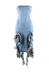 Rosie Ruffle Denim Tube Dress Dress EDGE Small Denim