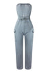 Good Vibes Mineral Washed Strapless Jumpsuit