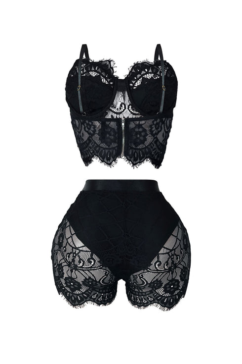 Relapse Lace Bustier & Shorts SET