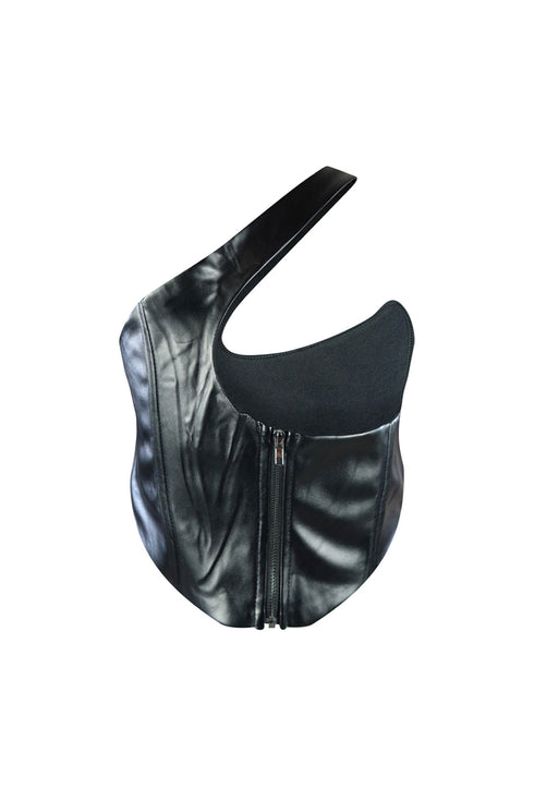 Vegabond One Shoulder Corset Top Crop Top EDGE