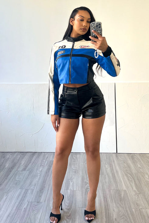 Run Out Vegan Leather Shorts bottom EDGE Small Black