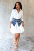 Thea Pearl & Chain Draped Denim Belt