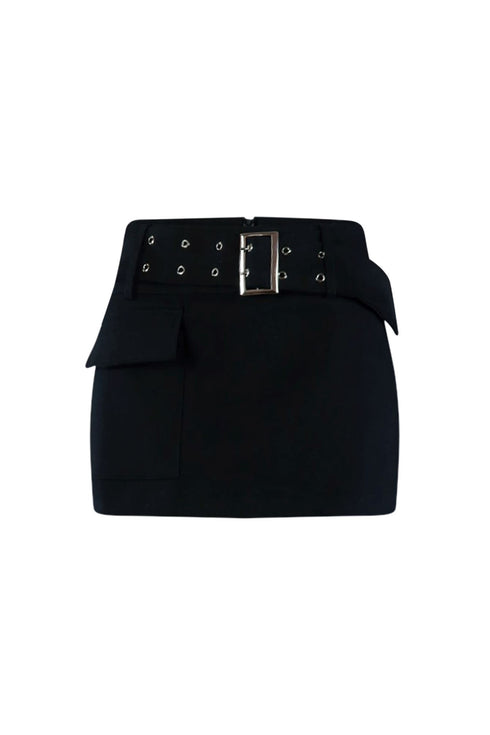 Buckled Up Cargo Mini Skirt SKIRT EDGE Small Black