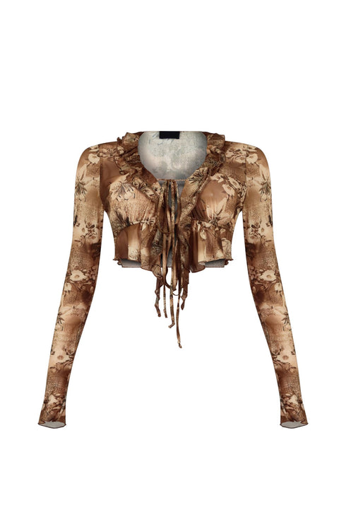 Valeria Mesh Ruffle Top