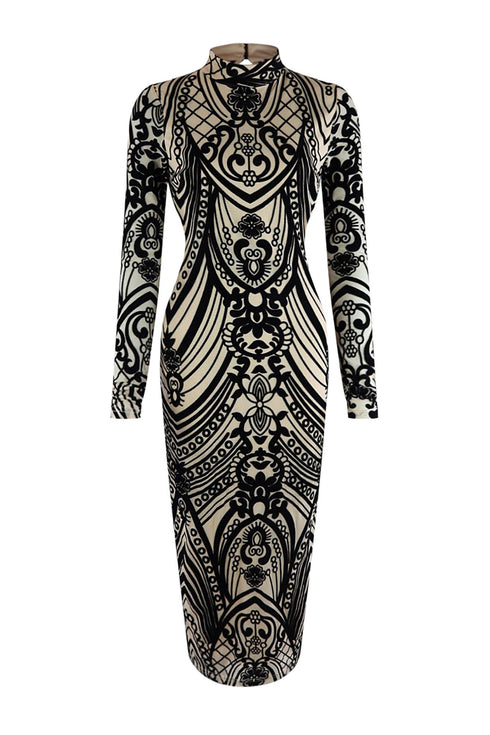 Karma Is Back Velvet Midi Dress Dress EDGE Small Black