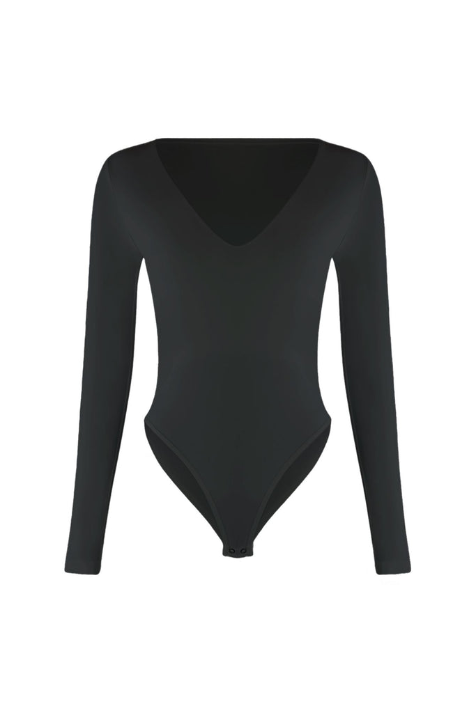 Temptation Basic Long Sleeve Bodysuit Bodysuit EDGE Small/Medium Black 