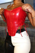 Too Hot Vegan Leather Corset Top Crop Top EDGE