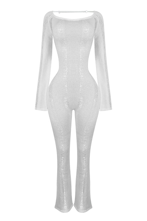 Peace Maker Distressed Knit Jumpsuit