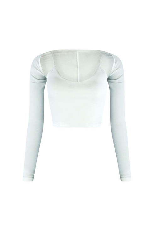 Soothing Basic Cami Crop Top With Bolero Set Crop Top EDGE Small/Medium White