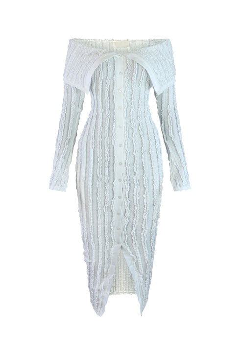 Melody Off Shoulder Mesh Dress Dresses EDGE Small White