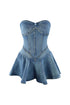 Denim Balletcore Corset Mini Dress Dresses EDGE Small Medium Wash