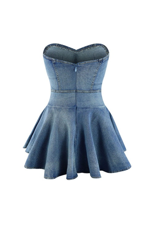 Denim Balletcore Corset Mini Dress Dresses EDGE
