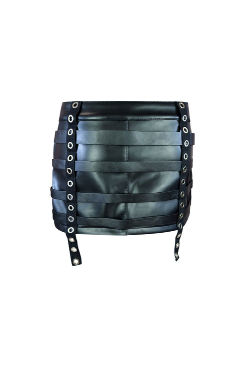 Here 4 You Belted Vegan Leather Skirt SKIRT EDGE