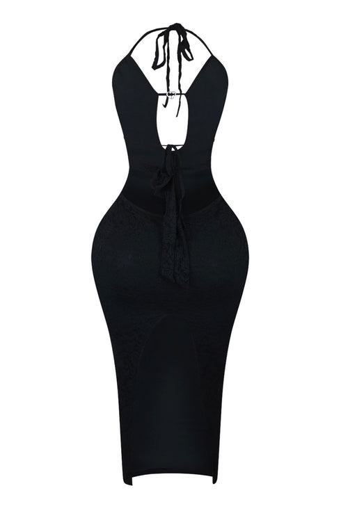 Always Sweet Lace Halter Midi Dress