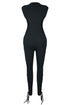 Open Up Side Lace Up Knit Jumpsuit