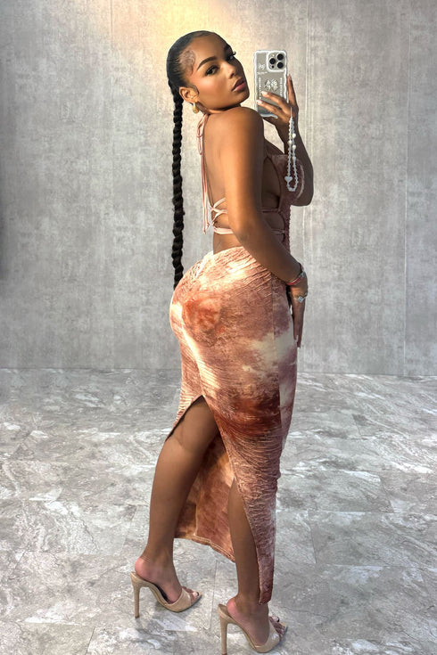 Groove Tie Dye Lace up Dress Dress EDGE