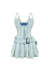 Parker Denim Pleated Belt Micro Dress