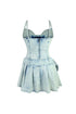 Parker Denim Pleated Belt Micro Dress