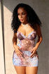 Sweet Goodbye Print Mesh Micro Mini Dress