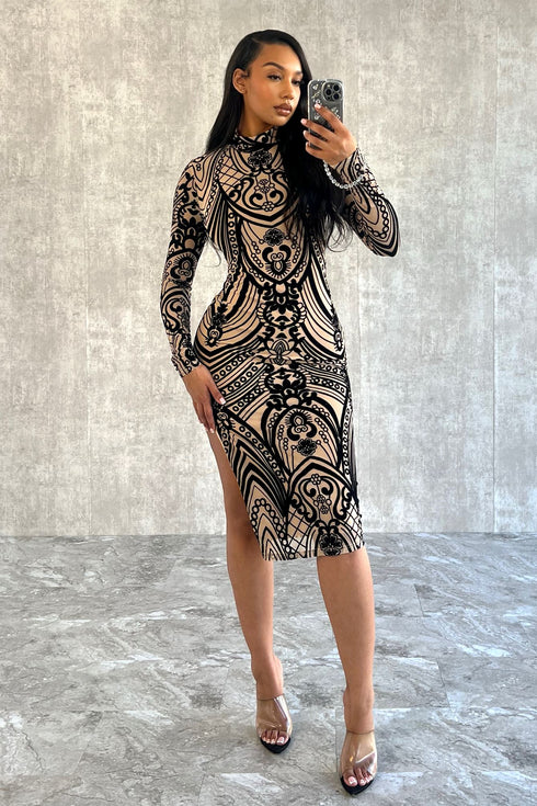 Karma Is Back Velvet Midi Dress Dress EDGE
