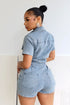 Same Page Collared Denim Romper