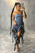 Rosie Ruffle Denim Tube Dress Dress EDGE