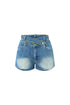 Keep Me Crossed Waist Denim Shorts