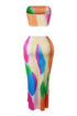 Tahiti Print Tube Top & Maxi Skirt SET