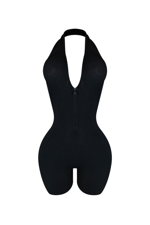Keli Halter Neck Zip Up Romper