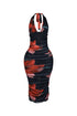 Bloomruche Mesh Print Halter Dress