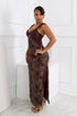 Dalia Leopard Lace Bralette Maxi Dress