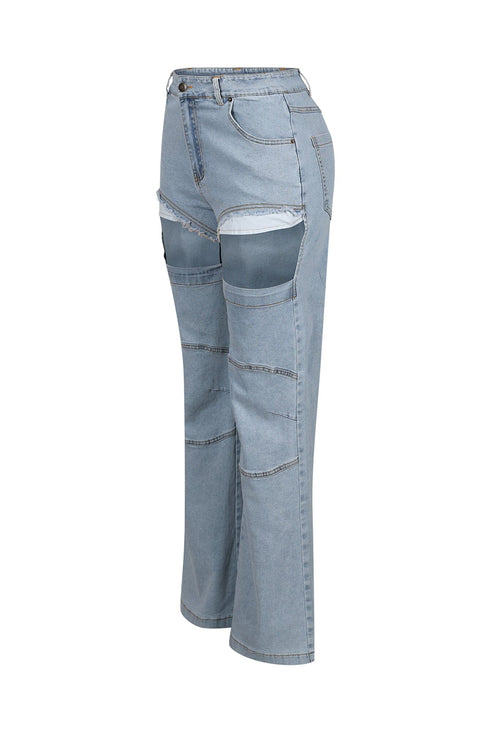 Wear The Attitude Cutout Baggy Jeans