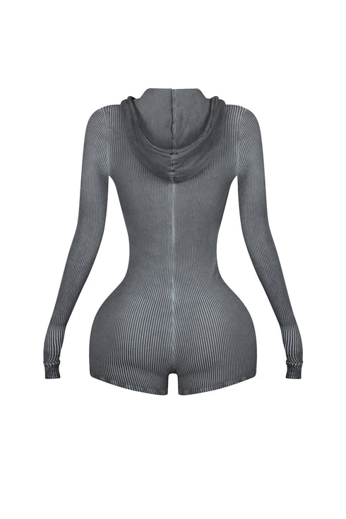 Meg Mineral Washed Hoodie Thumbhole Romper