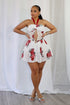Cassandra Floral Halter Flare Mini Dress