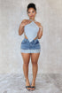Set The Mood Rhinestone Denim Mini Skirt