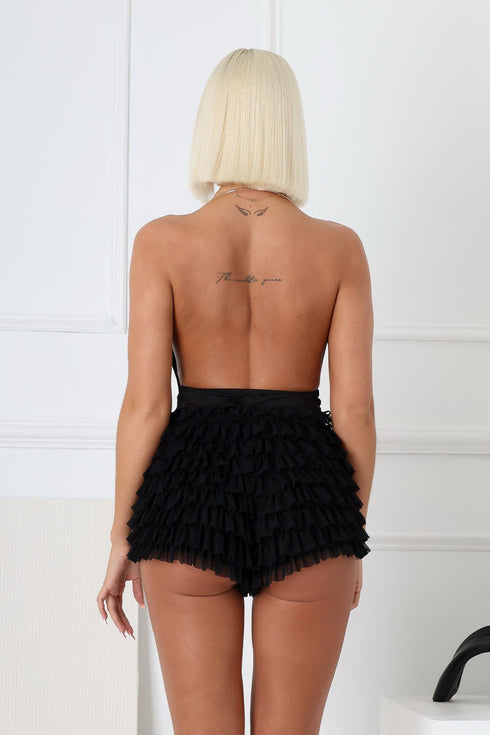 Nico Gold Choker Deep V Bodysuit