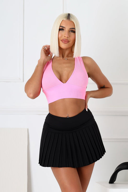 The Baby Ribbed Deep V-Neck Top