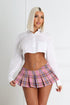 Kawai Plaid Low Rise Pleated Mini Skirt