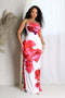Roja Floral Printed Tube Maxi Dress