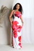 Roja Floral Printed Tube Maxi Dress