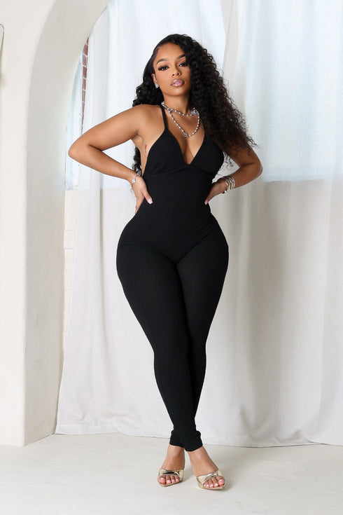 Solana Ribbed Knit Bustier Jumpsuit