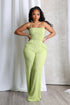 Natures Crinkle Halter Wide Leg Jumpsuit